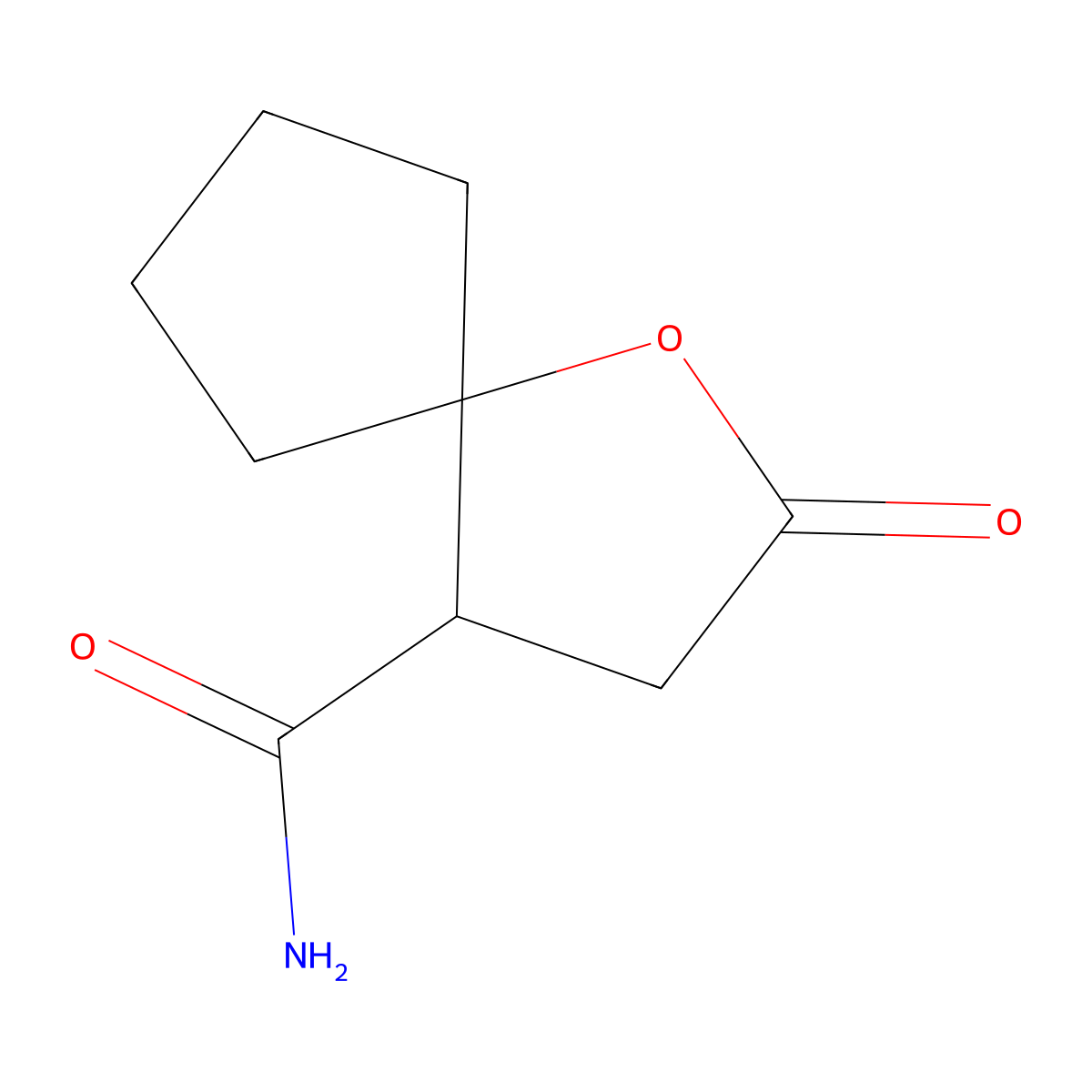 2-Oxo-1-oxaspiro[4.4]nonane-4-carboxamide molecular structure, CAS 727665-89-6