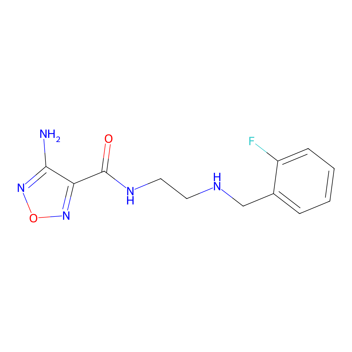 4-amino-N-{2-[(2-fluorobenzyl)amino]ethyl}-1,2,5-oxadiazole-3-carboxamide molecular structure, CAS 727666-17-3