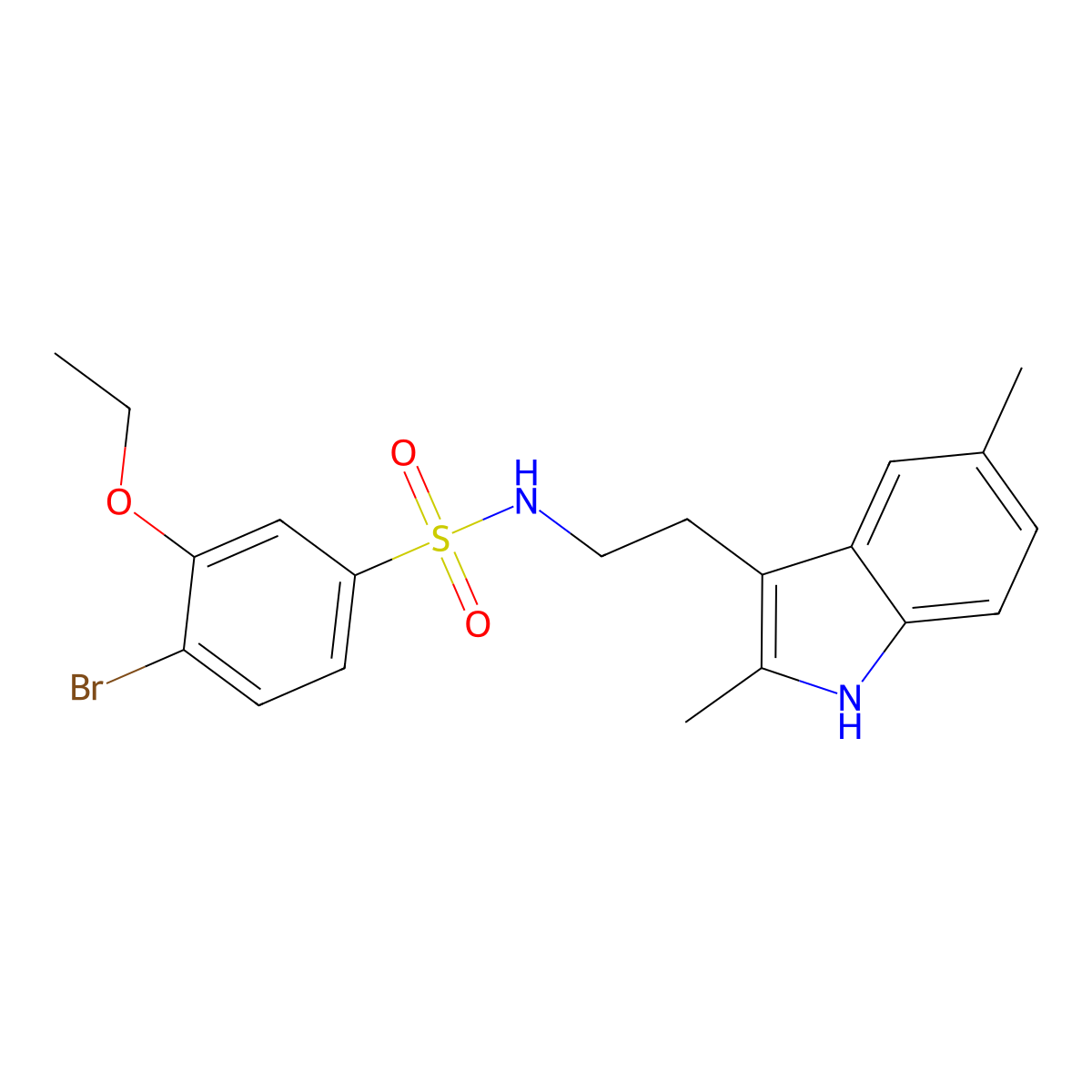 4-bromo-N-[2-(2,5-dimethyl-1H-indol-3-yl)ethyl]-3-ethoxybenzenesulfonamide molecular structure, CAS 727666-24-2