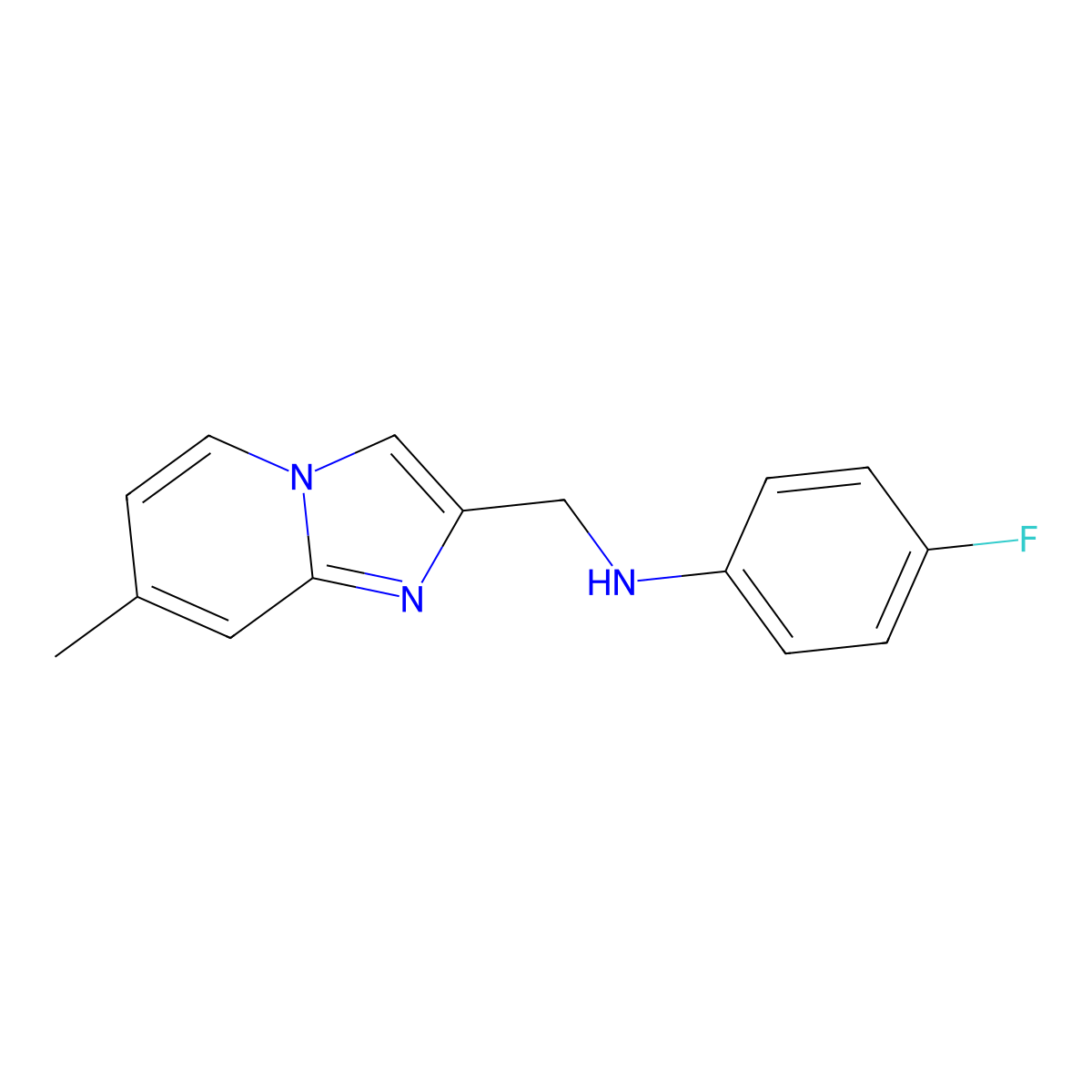 4-fluoro-N-[(7-methylimidazo[1,2-a]pyridin-2-yl)methyl]aniline molecular structure, CAS 727666-45-7