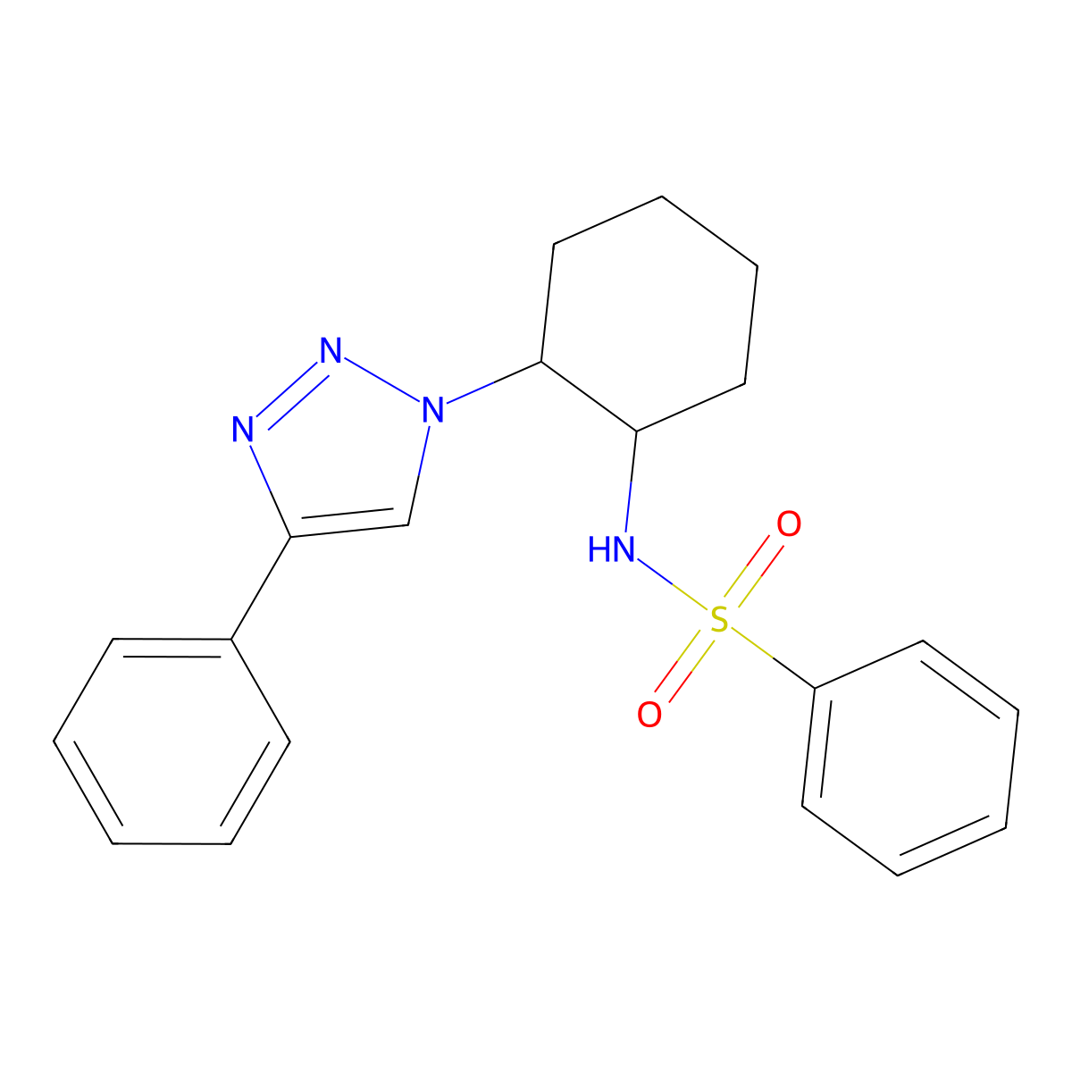 N-[2-(4-phenyl-1H-1,2,3-triazol-1-yl)cyclohexyl]benzenesulfonamide molecular structure, CAS 727666-53-7