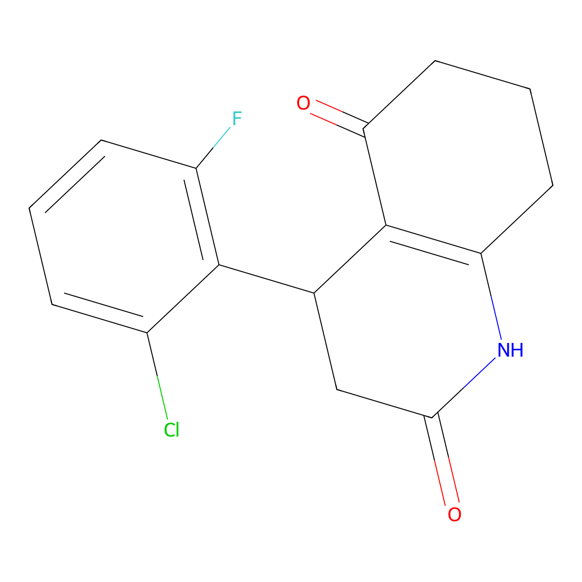 4-(2-Chloro-6-fluorophenyl)-1,3,4,6,7,8-hexahydroquinoline-2,5-dione molecular structure, CAS 727666-96-8