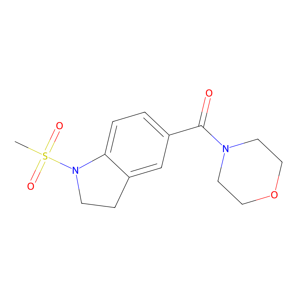 1-(Methylsulfonyl)indolin-5-yl morpholin-4-yl ketone molecular structure, CAS 727670-94-2