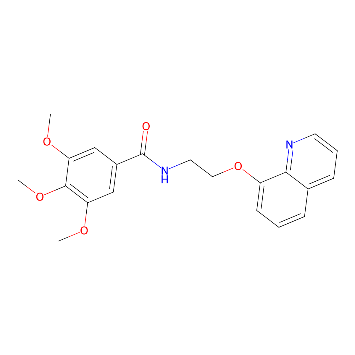 3,4,5-trimethoxy-N-[2-(quinolin-8-yloxy)ethyl]benzamide molecular structure, CAS 727671-18-3