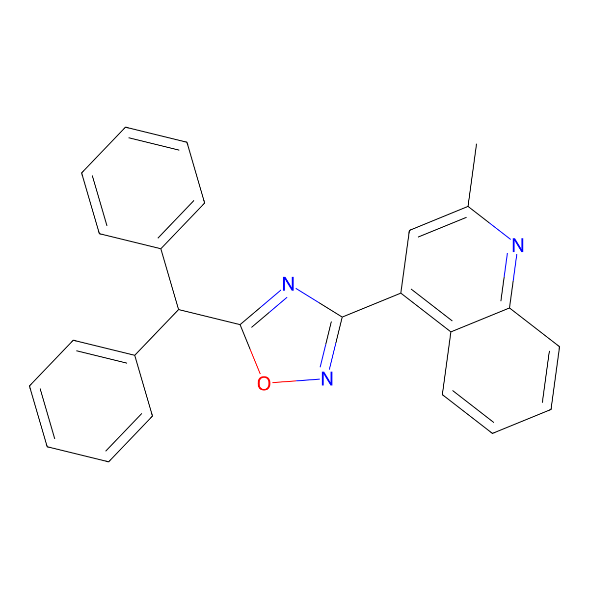 4-[5-(Diphenylmethyl)-1,2,4-oxadiazol-3-yl]-2-methylquinoline molecular structure, CAS 727671-79-6