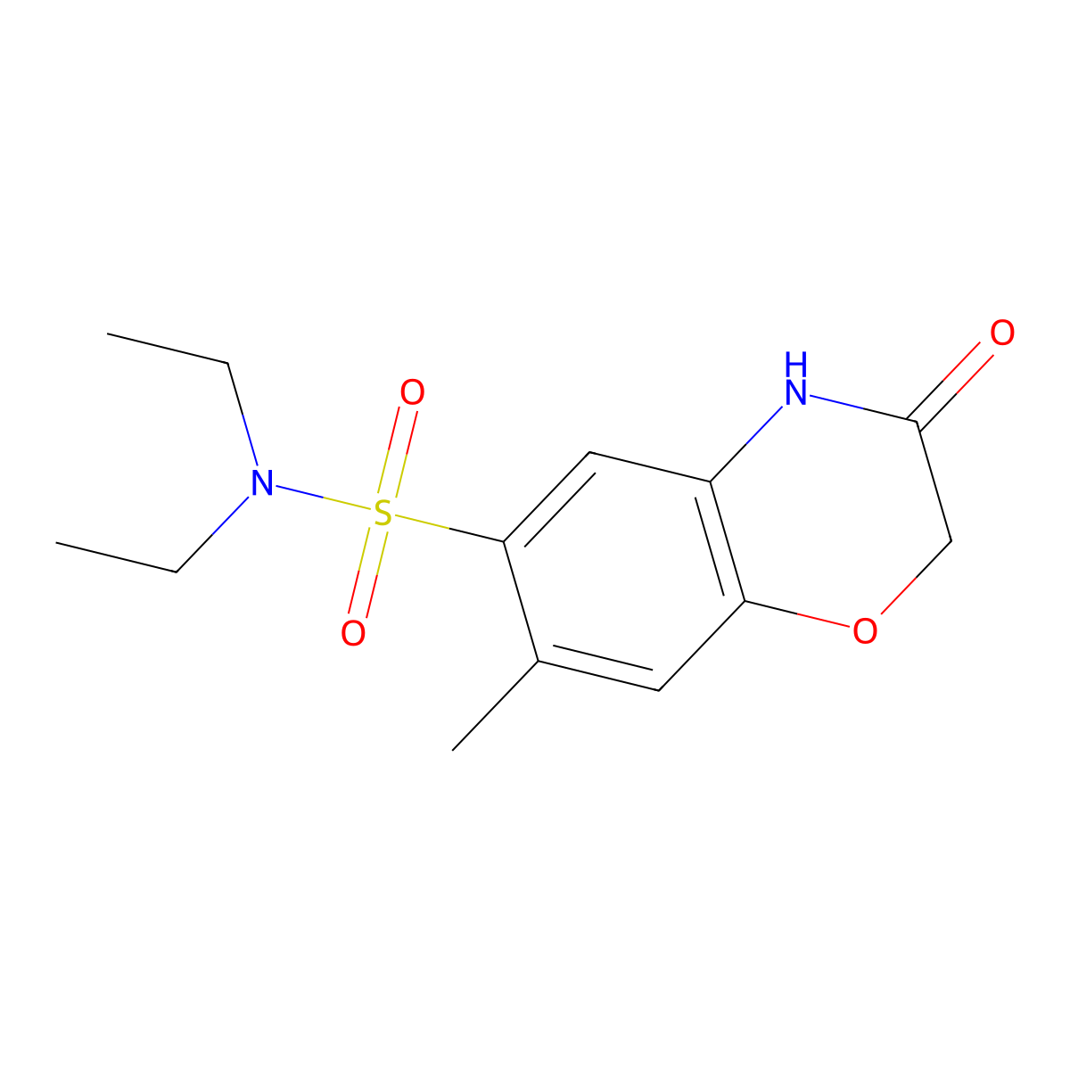 N,N-diethyl-7-methyl-3-oxo-3,4-dihydro-2H-1,4-benzoxazine-6-sulfonamide molecular structure, CAS 727671-82-1