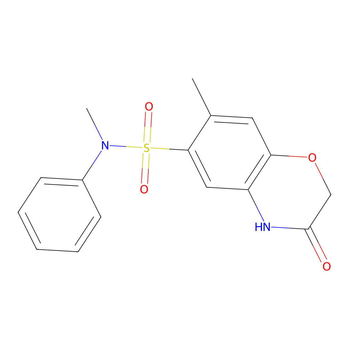 N,7-dimethyl-3-oxo-N-phenyl-3,4-dihydro-2H-1,4-benzoxazine-6-sulfonamide molecular structure, CAS 727671-94-5