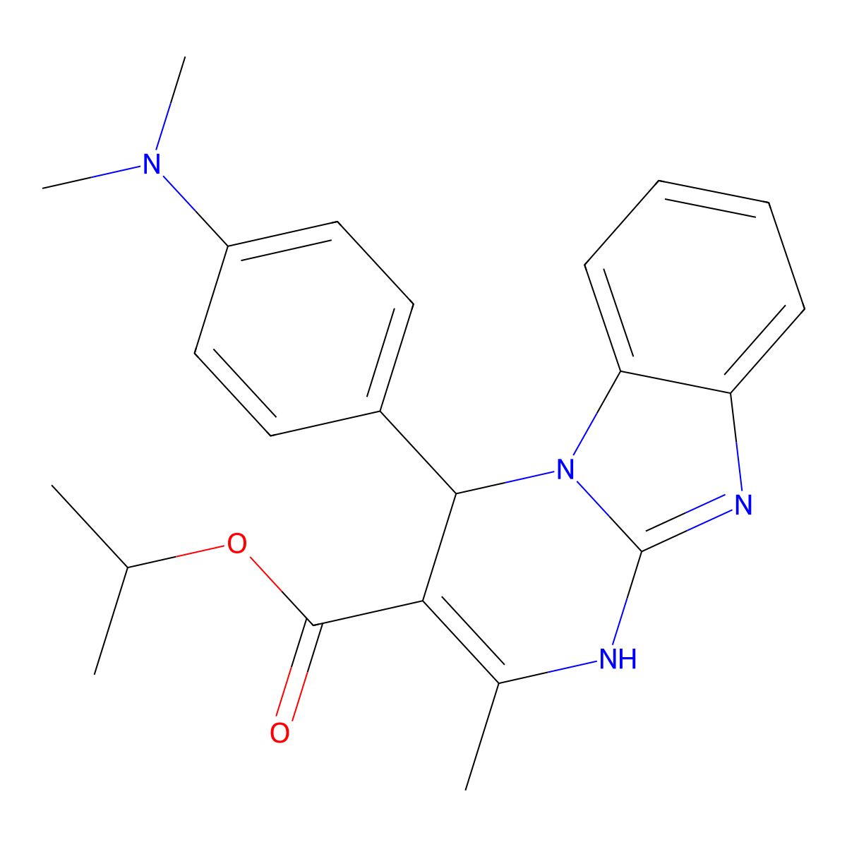 Propan-2-yl 4-[4-(dimethylamino)phenyl]-2-methyl-1,4-dihydropyrimido[1,2-a]benzimidazole-3-carboxylate molecular structure, CAS 727672-29-9