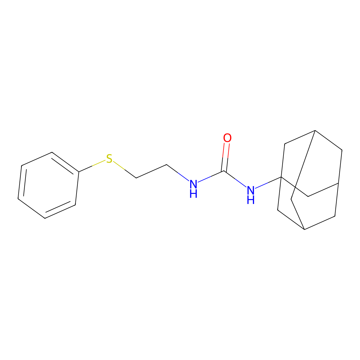 1-(1-Adamantyl)-3-(2-phenylsulfanylethyl)urea molecular structure, CAS 727672-53-9