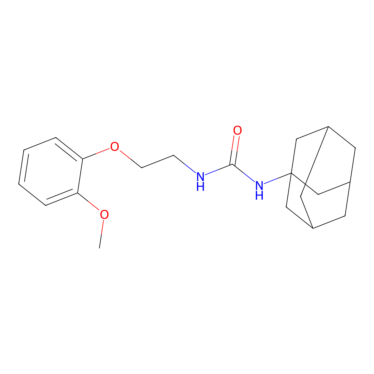 1-(1-Adamantyl)-3-[2-(2-methoxyphenoxy)ethyl]urea molecular structure, CAS 727672-63-1