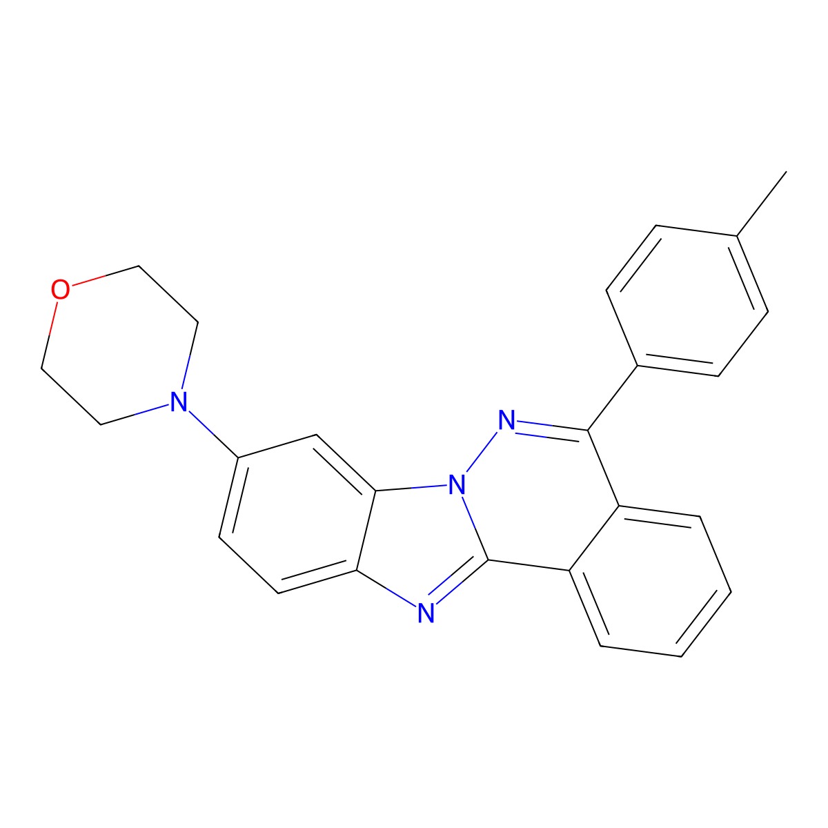 4-[5-(4-Methylphenyl)benzimidazolo[2,1-a]phthalazin-9-yl]morpholine molecular structure, CAS 727672-68-6