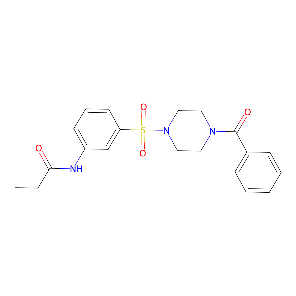 N-[3-(4-benzoylpiperazin-1-yl)sulfonylphenyl]propanamide molecular structure, CAS 727672-77-7