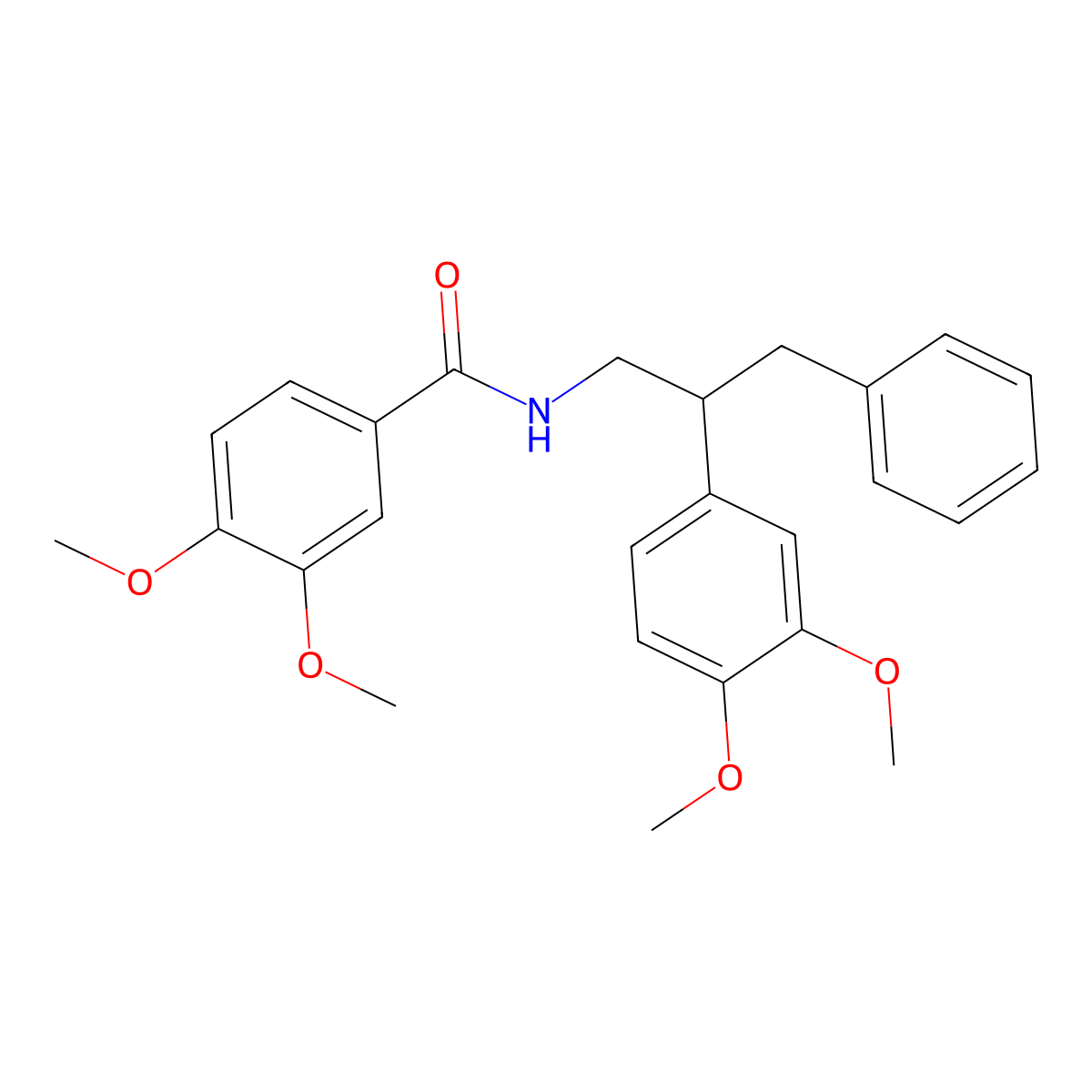 N-[2-(3,4-dimethoxyphenyl)-3-phenylpropyl]-3,4-dimethoxybenzamide molecular structure, CAS 727672-93-7