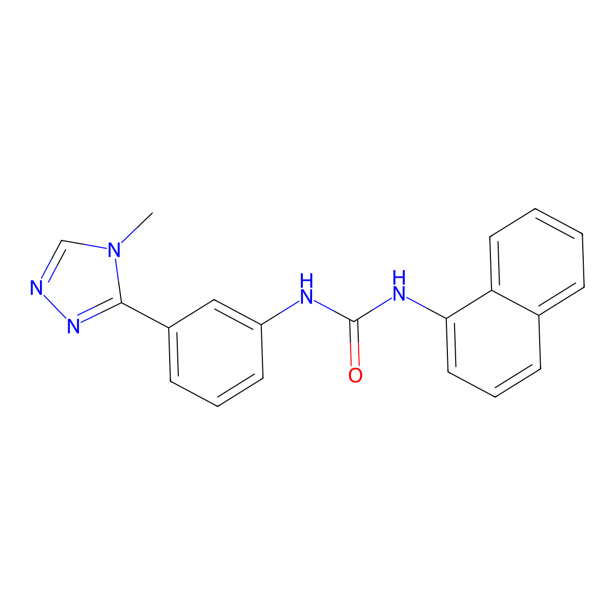 1-[3-(4-Methyl-1,2,4-triazol-3-yl)phenyl]-3-naphthalen-1-ylurea molecular structure, CAS 727673-41-8