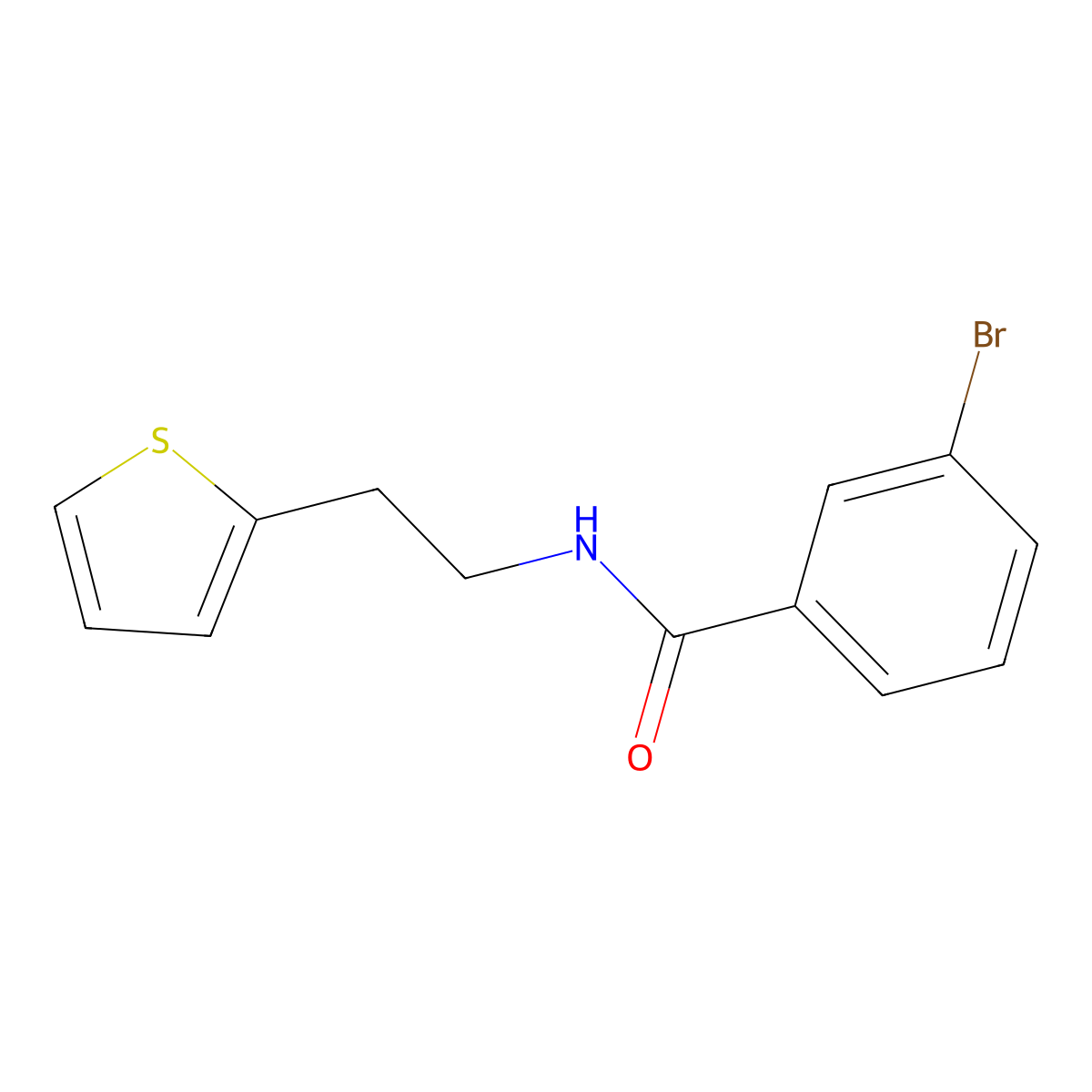3-bromo-N-(2-thiophen-2-ylethyl)benzamide molecular structure, CAS 727673-61-2
