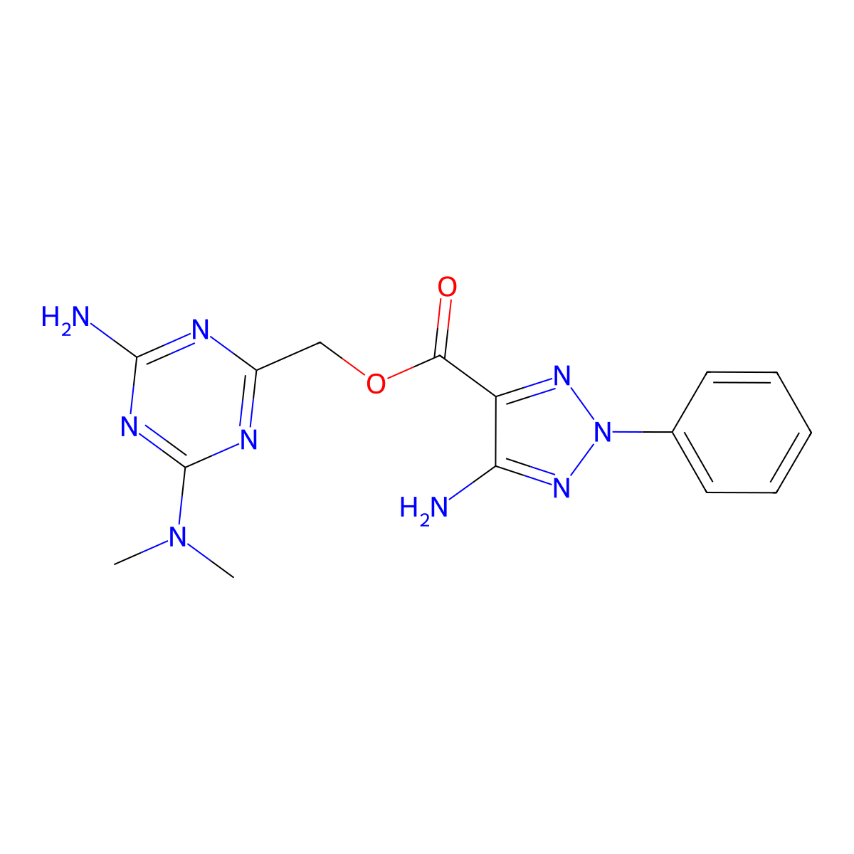 (4-Amino-6-(dimethylamino)-1,3,5-triazin-2-yl)methyl 5-amino-2-phenyl-2H-1,2,3-triazole-4-carboxylate molecular structure, CAS 727673-70-3
