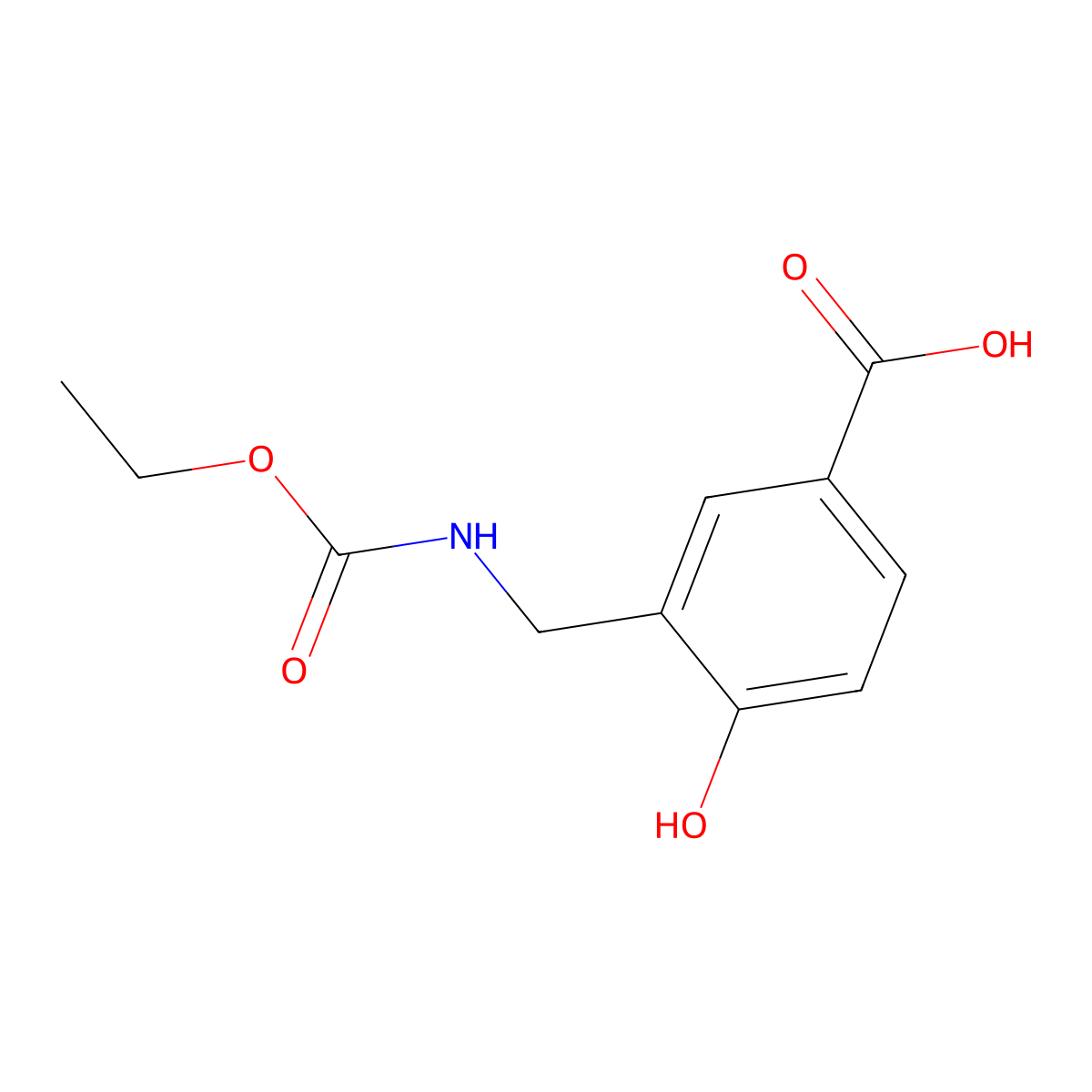 3-{[(Ethoxycarbonyl)amino]methyl}-4-hydroxybenzoic acid molecular structure, CAS 727673-75-8