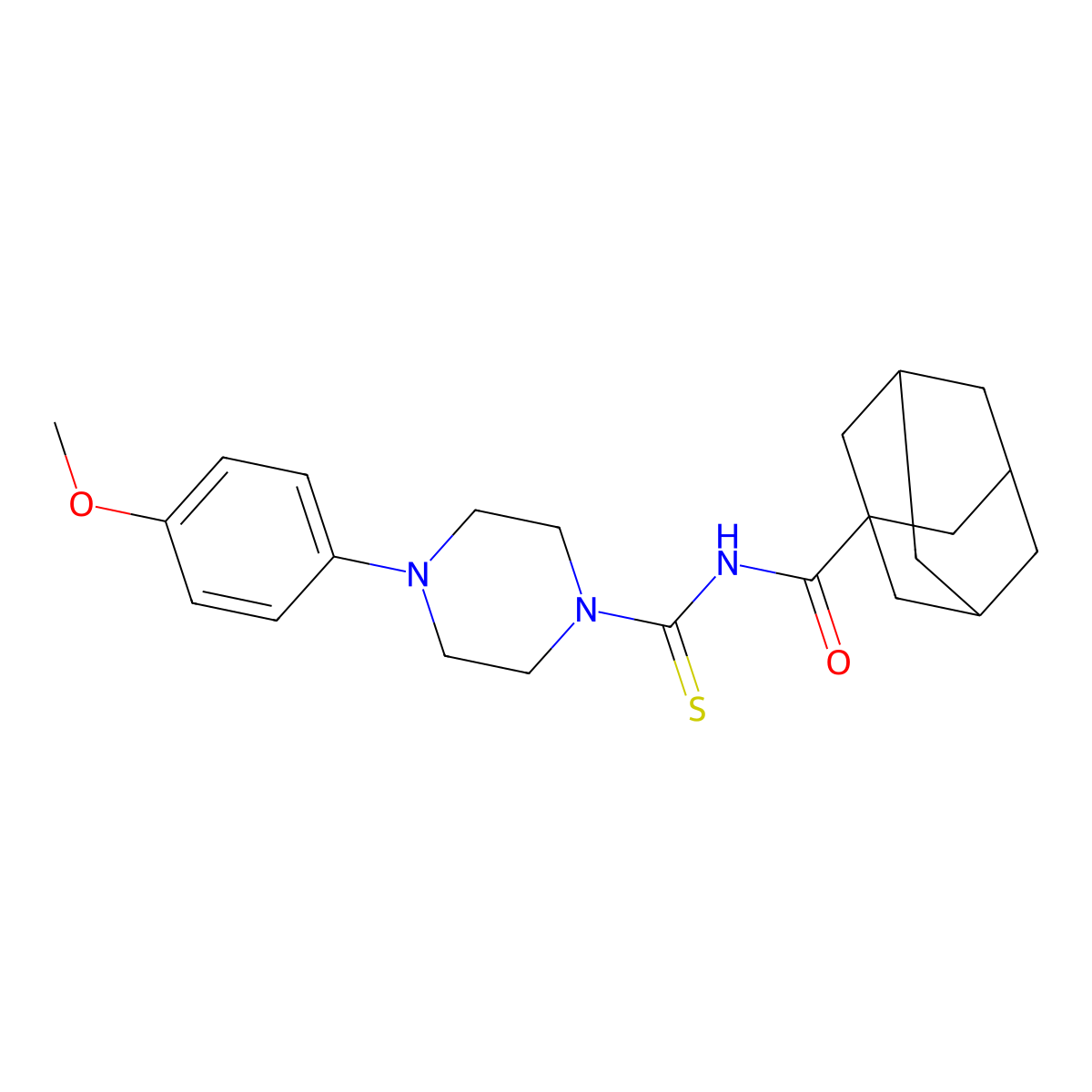 N-[4-(4-methoxyphenyl)piperazine-1-carbothioyl]adamantane-1-carboxamide molecular structure, CAS 727674-01-3