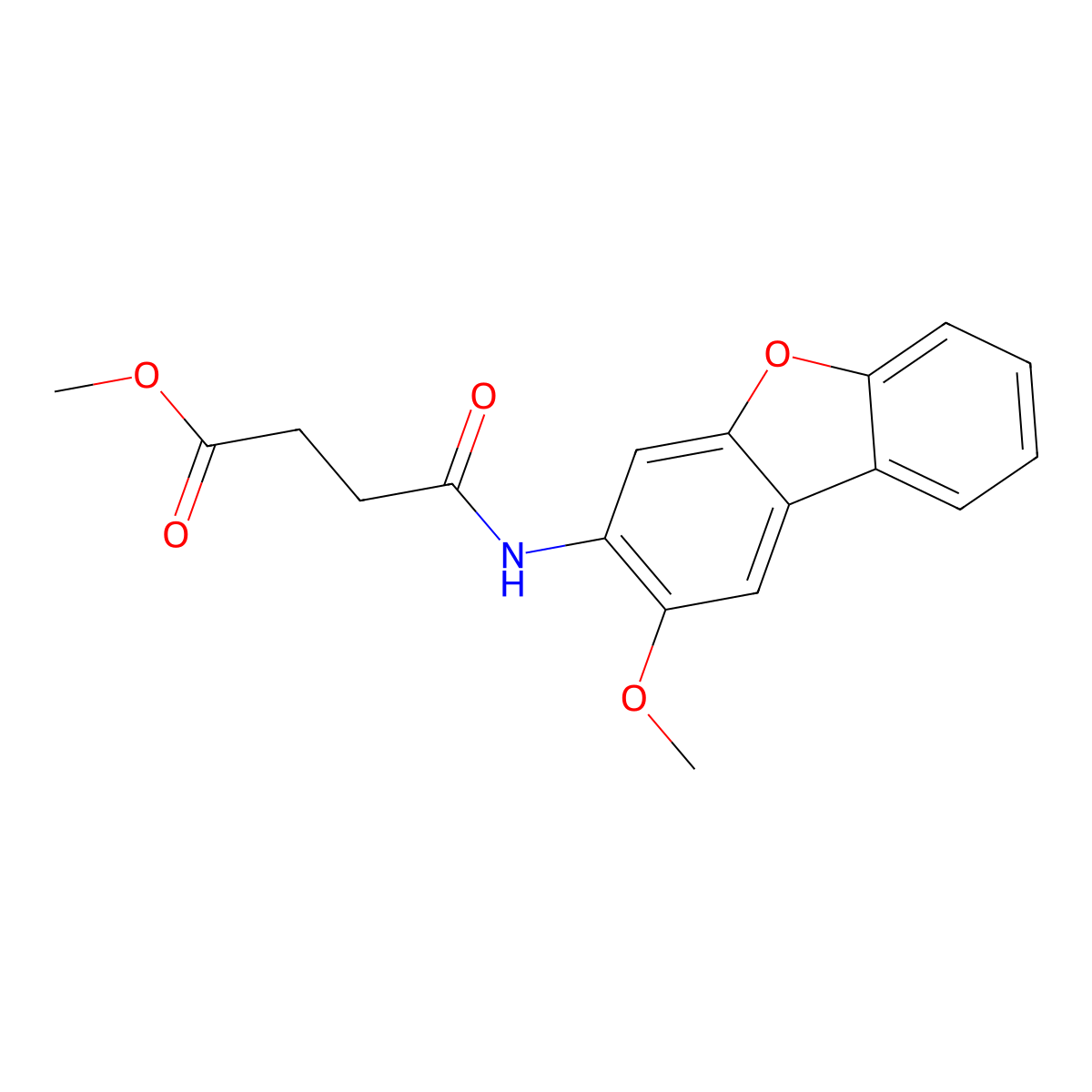 Methyl 4-[(2-methoxydibenzo[b,d]furan-3-yl)amino]-4-oxobutanoate molecular structure, CAS 727674-21-7