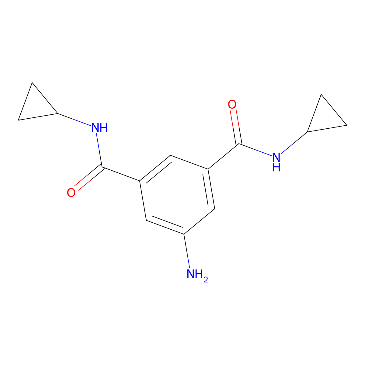 5-amino-N~1~,N~3~-dicyclopropylisophthalamide molecular structure, CAS 727674-35-3