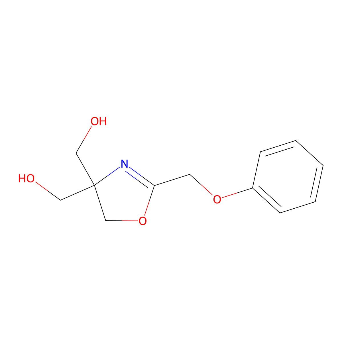 [2-(Phenoxymethyl)-4,5-dihydro-1,3-oxazole-4,4-diyl]dimethanol molecular structure, CAS 727674-58-0