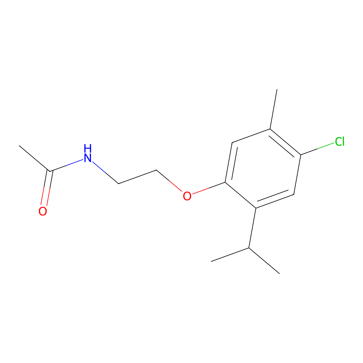 N-[2-(4-chloro-2-isopropyl-5-methylphenoxy)ethyl]acetamide molecular structure, CAS 727674-62-6