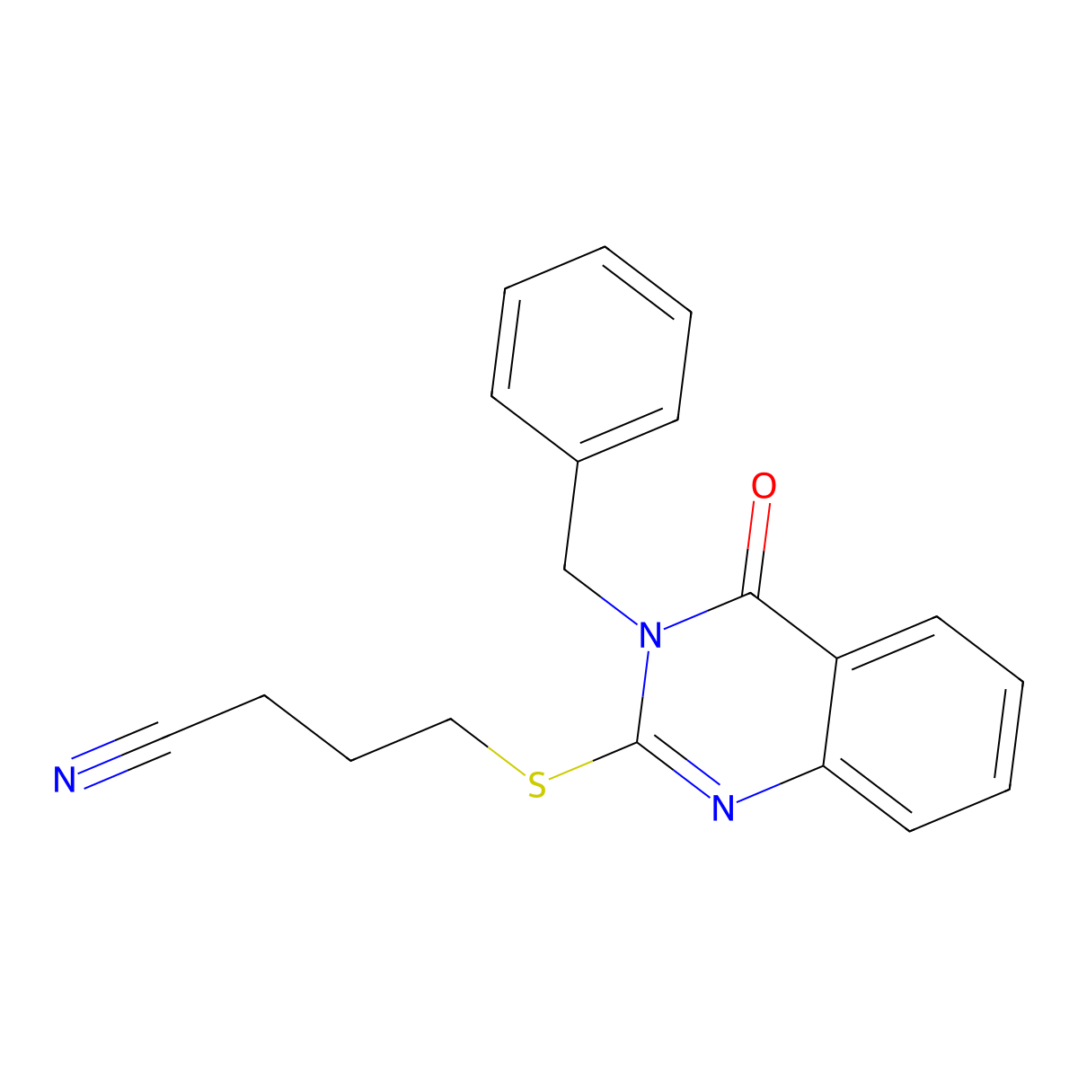 4-(3-Benzyl-4-oxoquinazolin-2-yl)sulfanylbutanenitrile molecular structure, CAS 727674-66-0