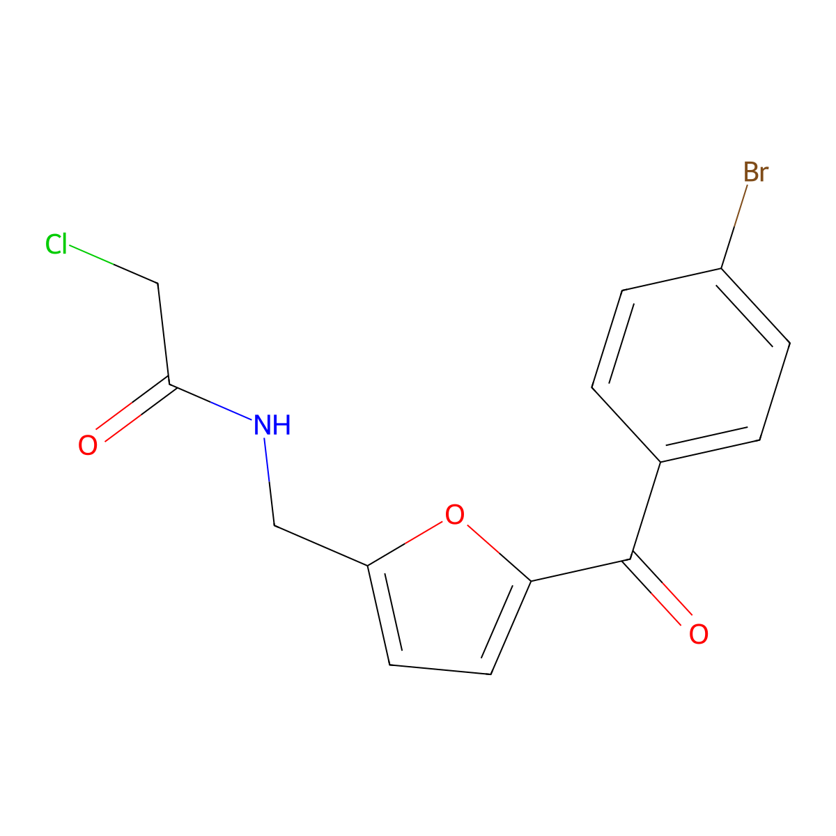 N-[[5-(4-bromobenzoyl)furan-2-yl]methyl]-2-chloroacetamide molecular structure, CAS 727674-69-3