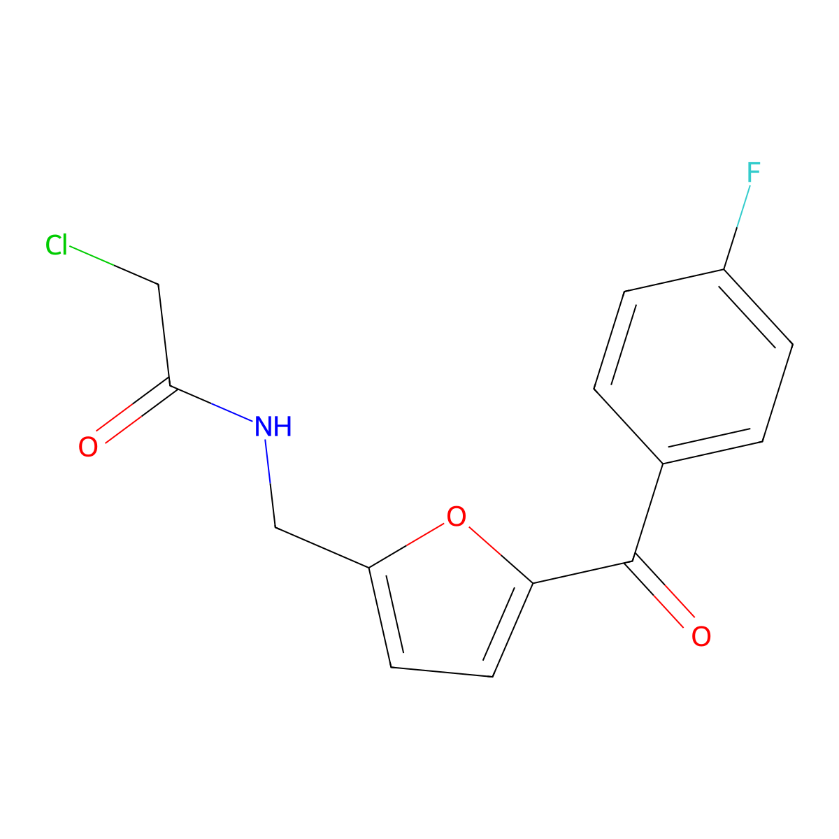 2-chloro-N-[[5-(4-fluorobenzoyl)furan-2-yl]methyl]acetamide molecular structure, CAS 727674-79-5