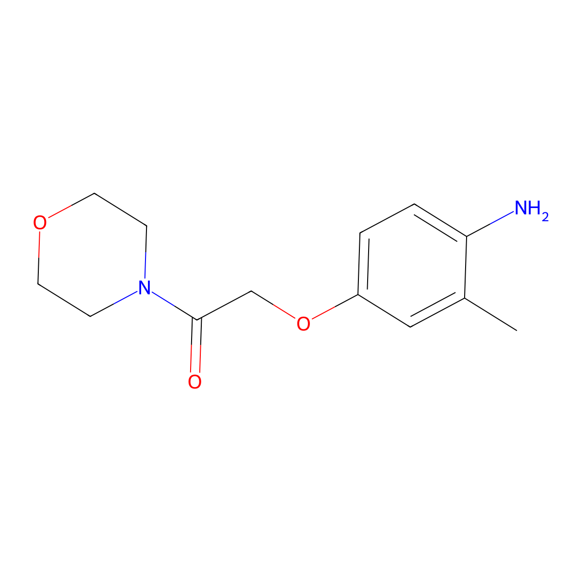 [2-Methyl-4-(2-morpholin-4-yl-2-oxoethoxy)phenyl]amine molecular structure, CAS 727674-88-6