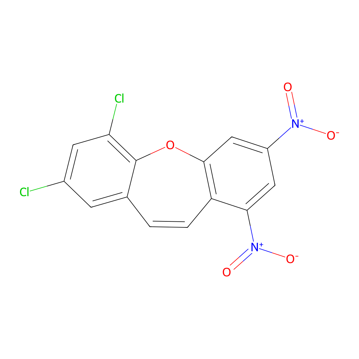 1,3-Dichloro-7,9-dinitrobenzo[b][1]benzoxepine molecular structure, CAS 727674-90-0