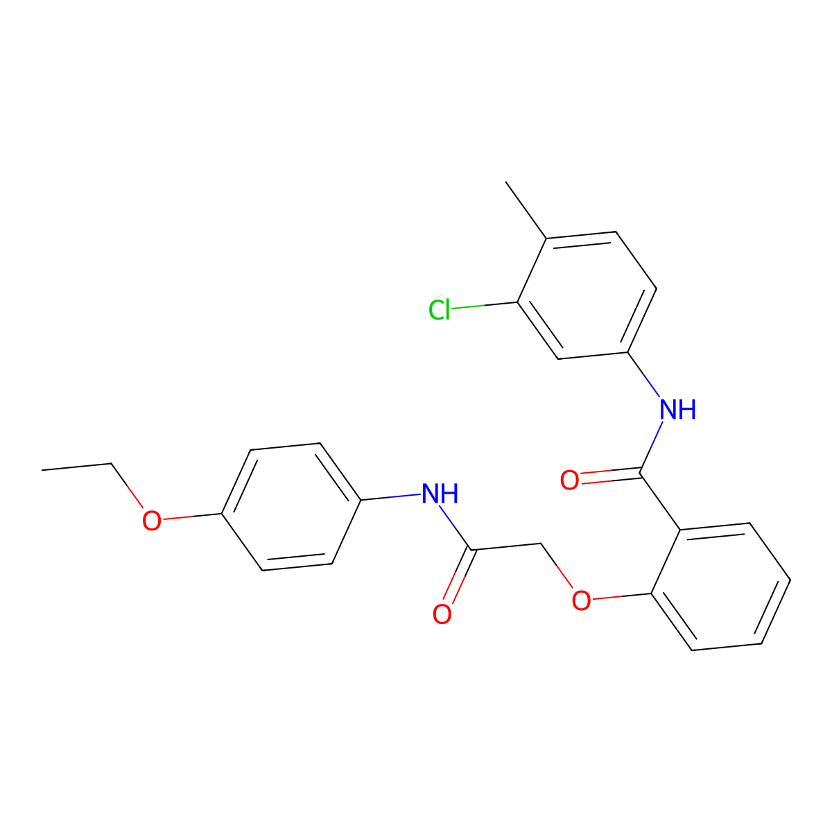 N-(3-Chloro-4-methylphenyl)-2-[2-[(4-ethoxyphenyl)amino]-2-oxoethoxy]benzamide molecular structure, CAS 727674-97-7