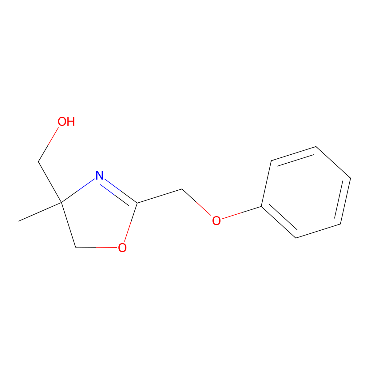 [4-Methyl-2-(phenoxymethyl)-4,5-dihydro-1,3-oxazol-4-yl]methanol molecular structure, CAS 727674-99-9