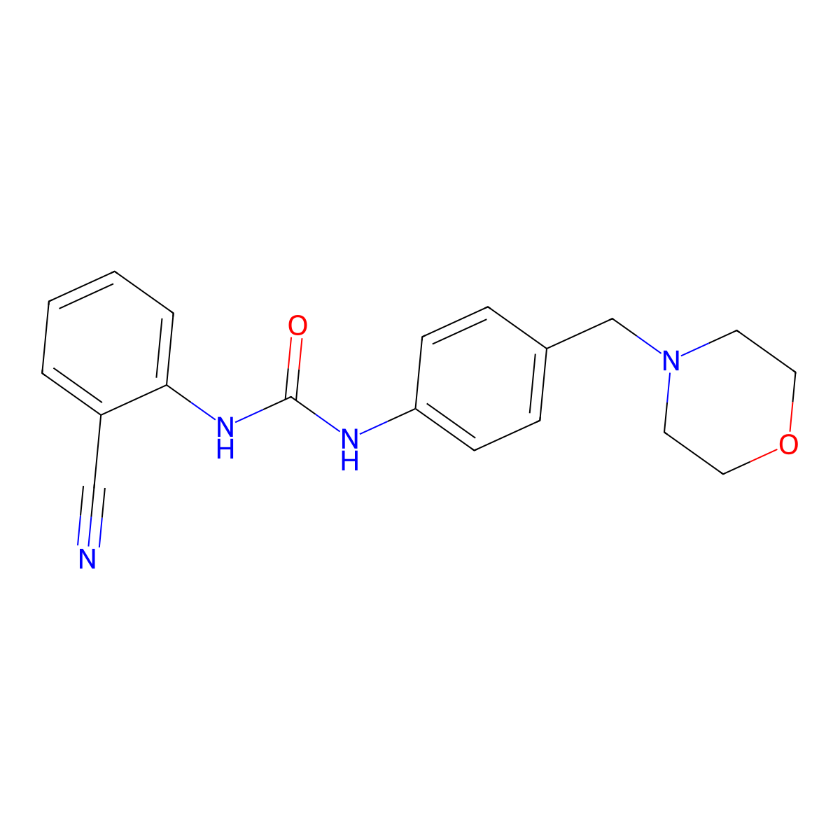 1-(2-Cyanophenyl)-3-[4-(morpholin-4-ylmethyl)phenyl]urea molecular structure, CAS 727675-00-5