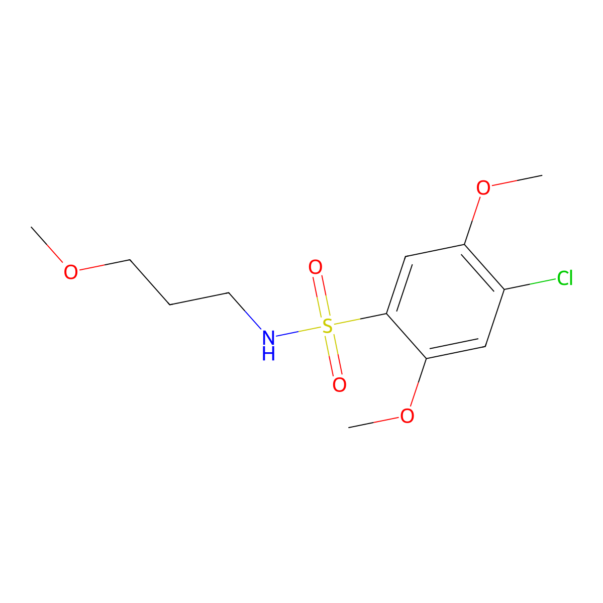 4-chloro-2,5-dimethoxy-N-(3-methoxypropyl)benzenesulfonamide molecular structure, CAS 727675-03-8