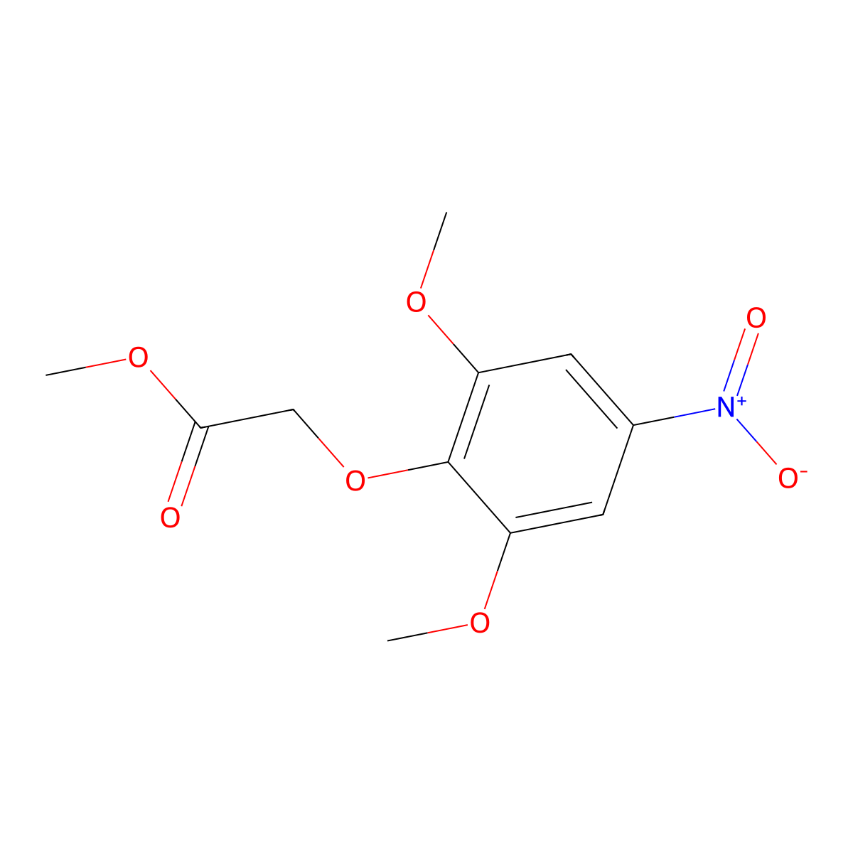 Methyl (2,6-dimethoxy-4-nitrophenoxy)acetate molecular structure, CAS 727675-28-7