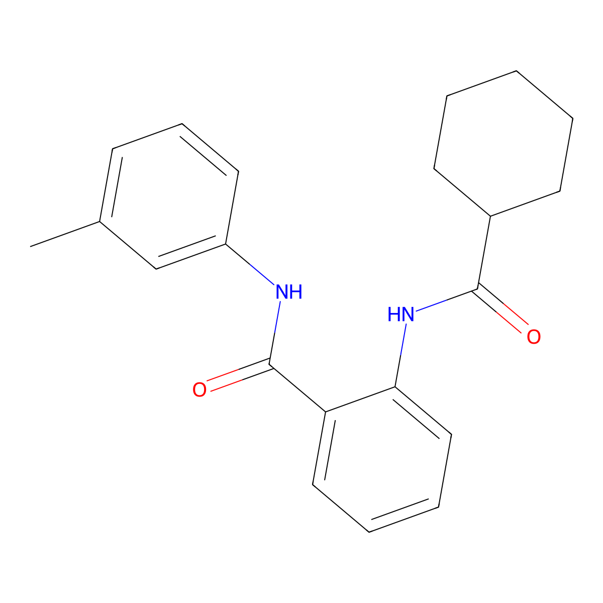 2-[(cyclohexylcarbonyl)amino]-N-(3-methylphenyl)benzamide molecular structure, CAS 727675-34-5