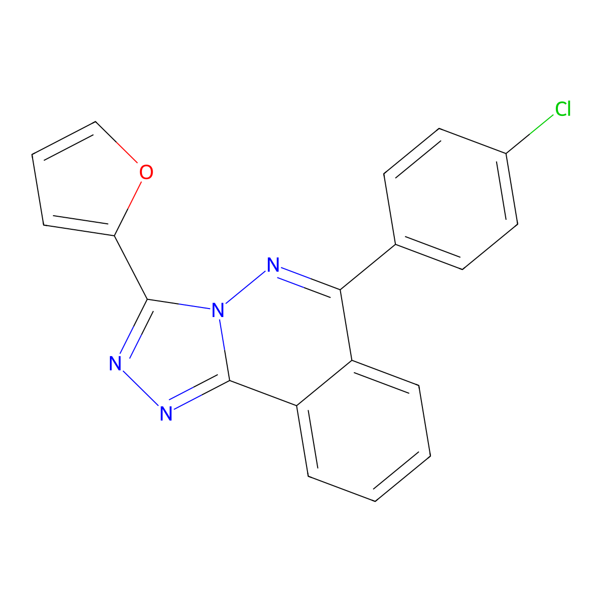6-(4-Chlorophenyl)-3-(furan-2-yl)-[1,2,4]triazolo[3,4-a]phthalazine molecular structure, CAS 727675-41-4