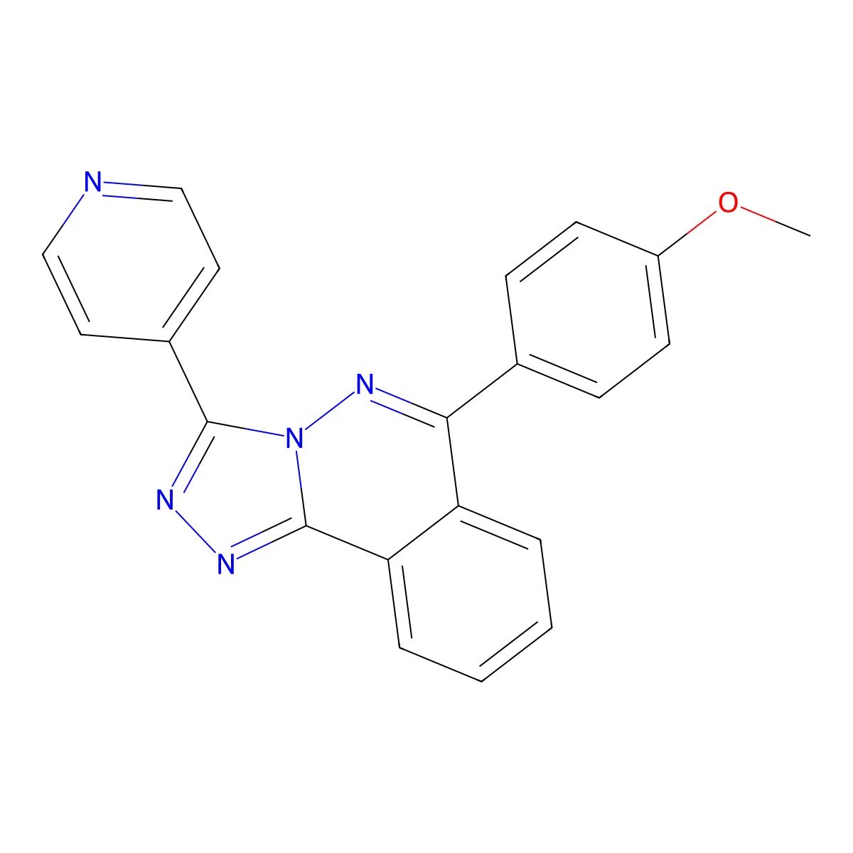 6-(4-Methoxyphenyl)-3-pyridin-4-yl-[1,2,4]triazolo[3,4-a]phthalazine molecular structure, CAS 727675-43-6