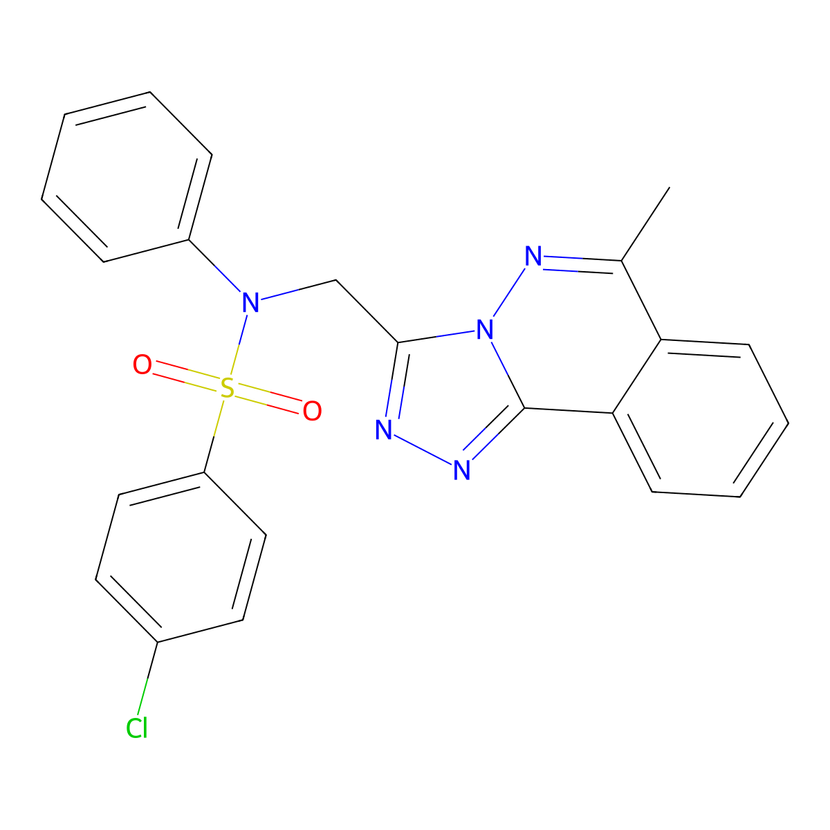 4-chloro-N-[(6-methyl-[1,2,4]triazolo[3,4-a]phthalazin-3-yl)methyl]-N-phenylbenzenesulfonamide molecular structure, CAS 727675-46-9