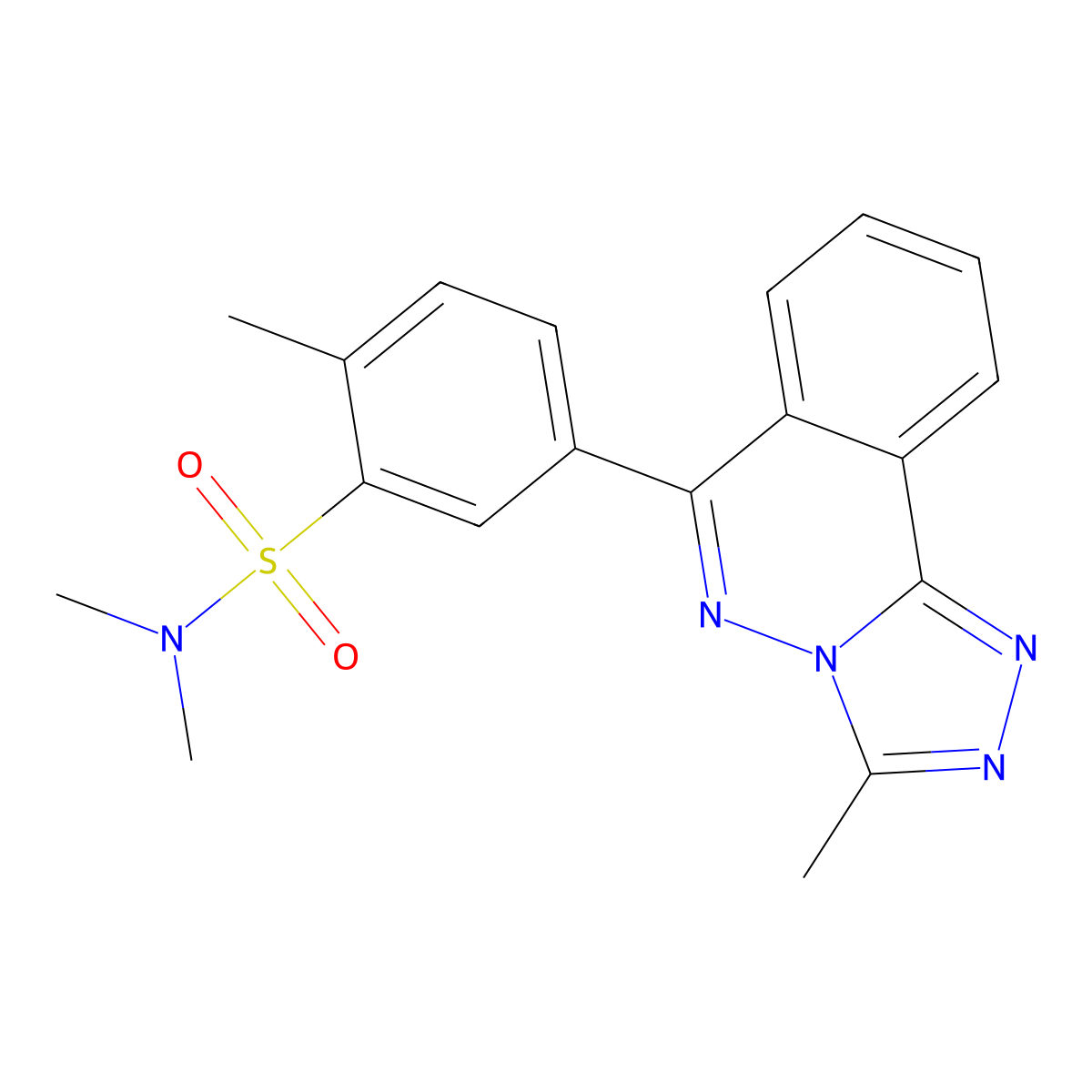 N,N,2-trimethyl-5-(3-methyl-[1,2,4]triazolo[3,4-a]phthalazin-6-yl)benzenesulfonamide molecular structure, CAS 727675-55-0