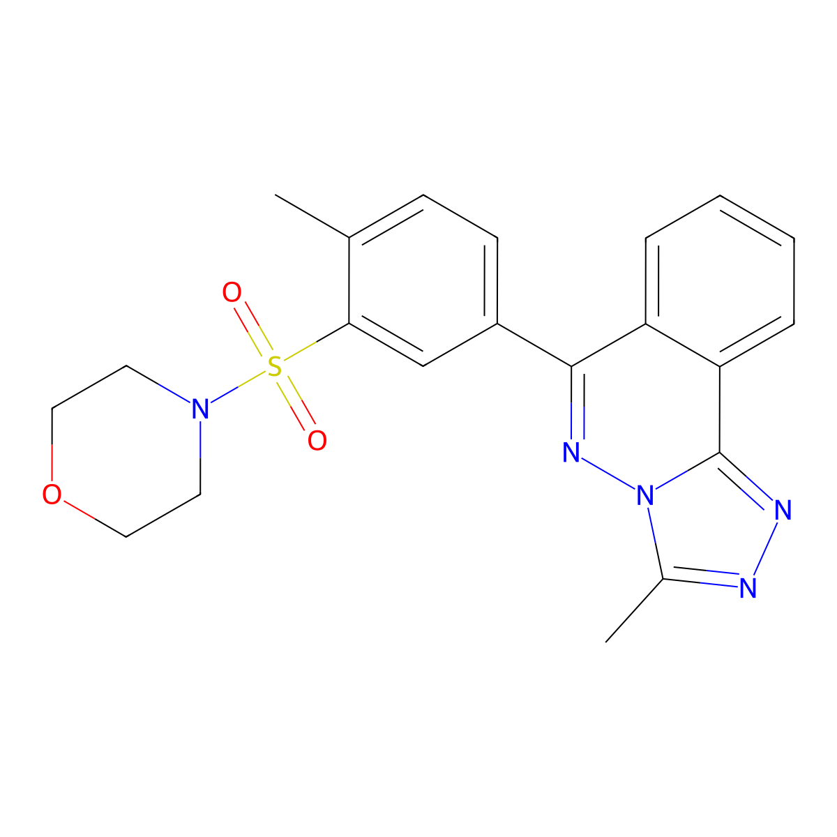 3-Methyl-6-[4-methyl-3-(morpholin-4-ylsulfonyl)phenyl][1,2,4]triazolo[3,4-a]phthalazine molecular structure, CAS 727675-63-0