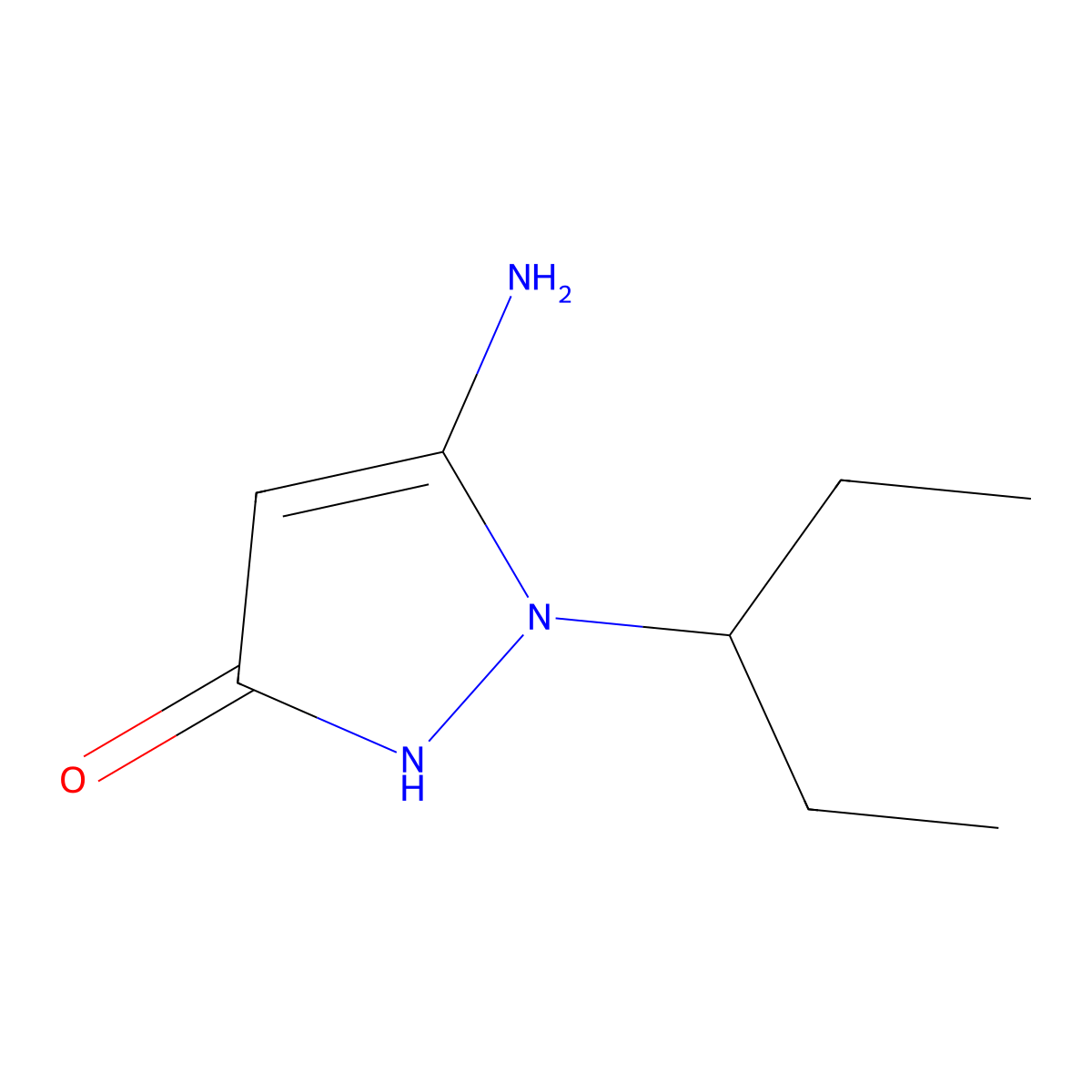 5-amino-1-(pentan-3-yl)-1,2-dihydro-3H-pyrazol-3-one molecular structure, CAS 727675-81-2
