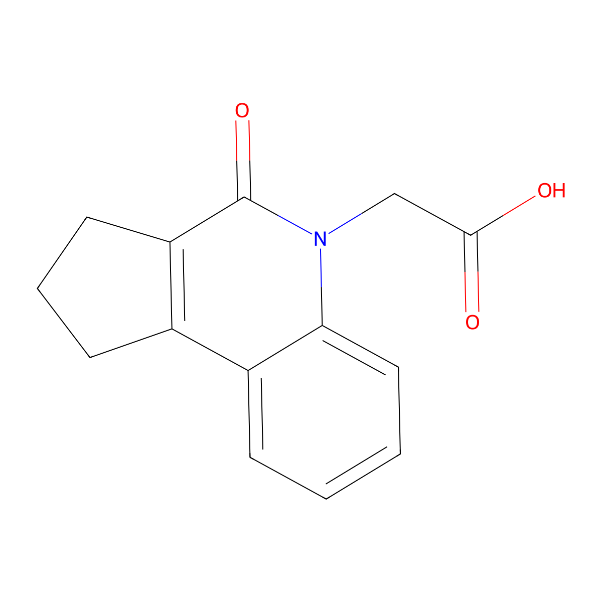 (4-oxo-1,2,3,4-tetrahydro-5H-cyclopenta[c]quinolin-5-yl)acetic acid molecular structure, CAS 727675-85-6