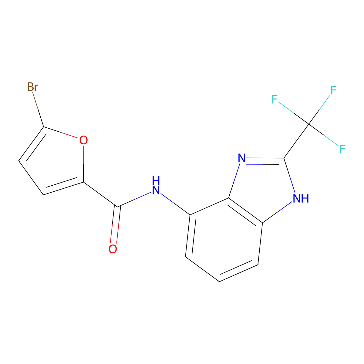 5-Bromo-N-[2-(trifluoromethyl)-1H-benzimidazol-7-yl]-2-furancarboxamide molecular structure, CAS 727675-86-7