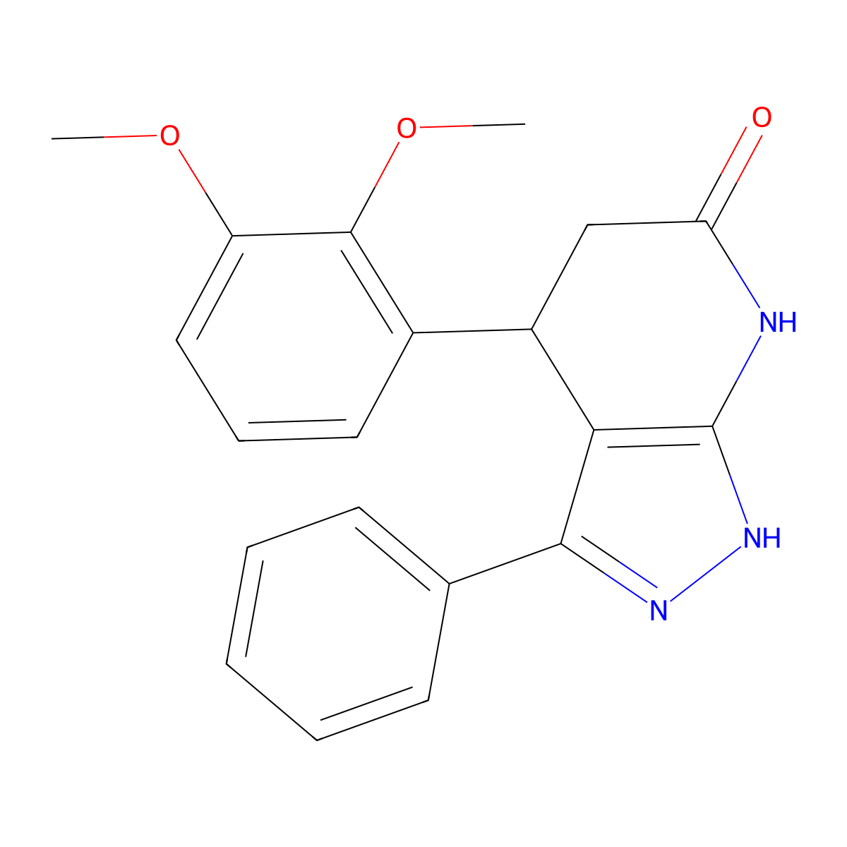 4-(2,3-dimethoxyphenyl)-3-phenyl-1,4,5,7-tetrahydro-6H-pyrazolo[3,4-b]pyridin-6-one molecular structure, CAS 727676-86-0