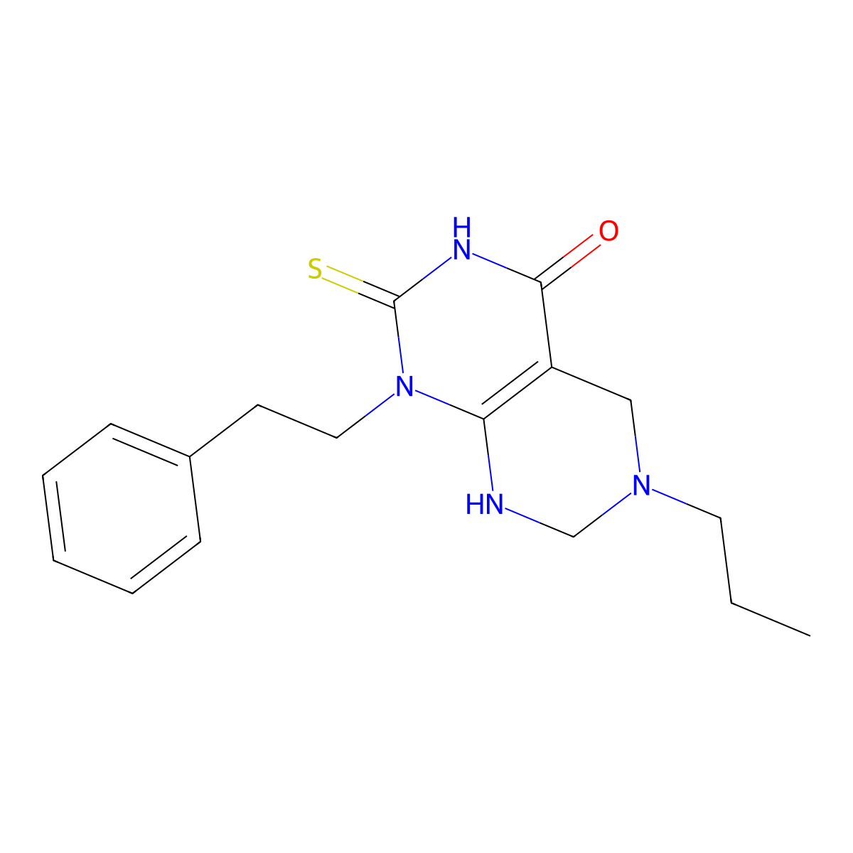 1-(2-phenylethyl)-6-propyl-2-thioxo-2,3,5,6,7,8-hexahydropyrimido[4,5-d]pyrimidin-4(1H)-one molecular structure, CAS 727677-22-7