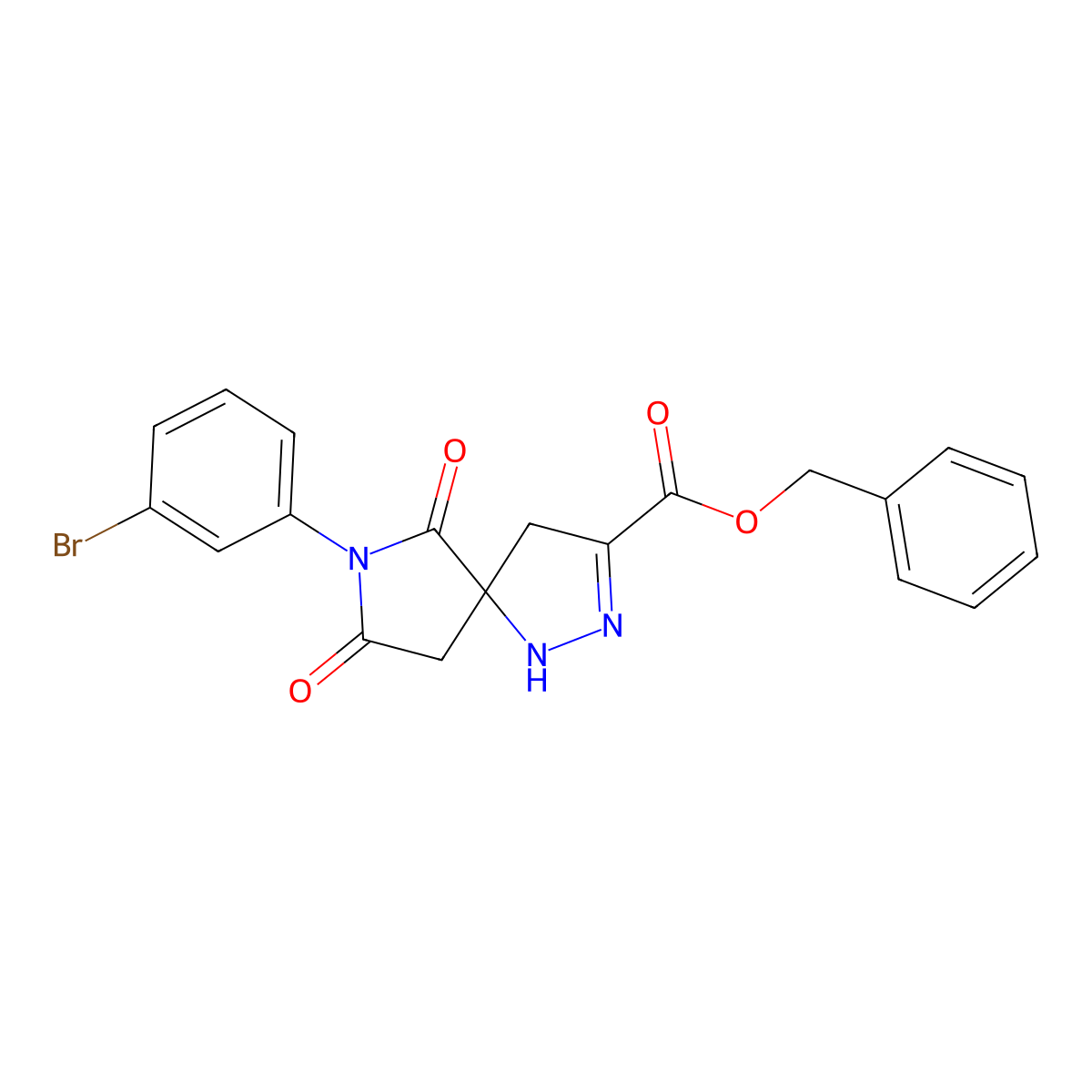 Benzyl 7-(3-bromophenyl)-6,8-dioxo-1,2,7-triazaspiro[4.4]non-2-ene-3-carboxylate molecular structure, CAS 727677-31-8