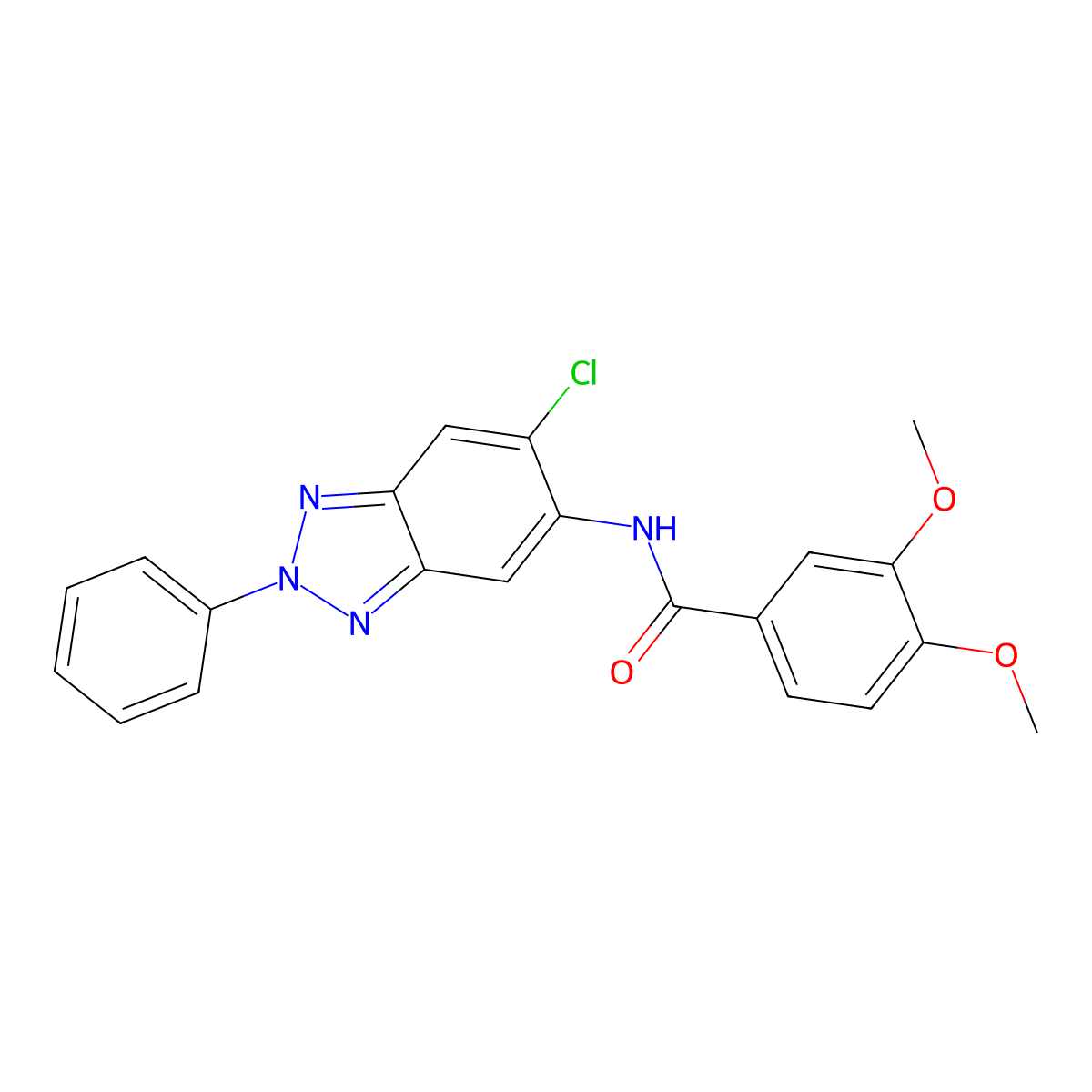 N-(6-chloro-2-phenyl-2H-1,2,3-benzotriazol-5-yl)-3,4-dimethoxybenzamide molecular structure, CAS 727679-28-9