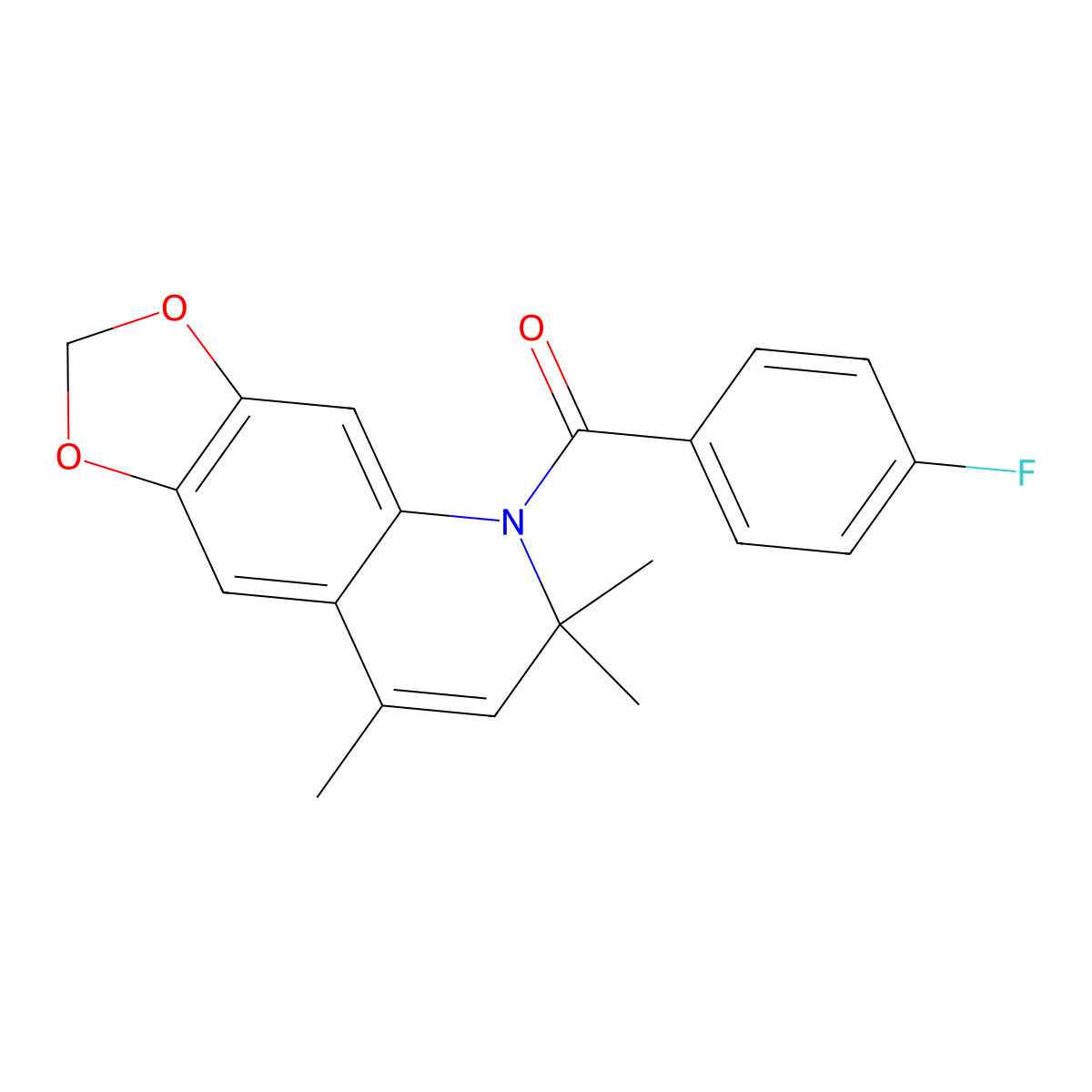 (4-Fluorophenyl)-(6,6,8-trimethyl-[1,3]dioxolo[4,5-g]quinolin-5-yl)methanone molecular structure, CAS 727680-27-5